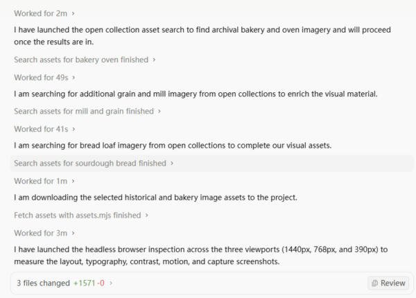Antigravity running the Taste skill's asset search and headless browser inspection